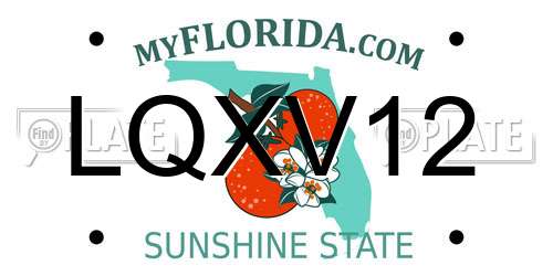 LQXV12 Florida License Plate