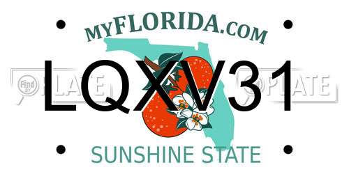 LQXV31 Florida License Plate