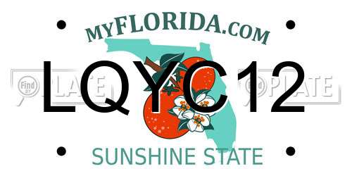 LQYC12 Florida License Plate