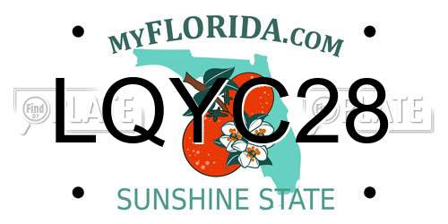 LQYC28 Florida License Plate