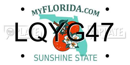 LQYG47 Florida License Plate