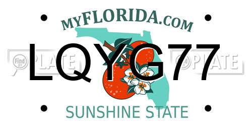 LQYG77 Florida License Plate