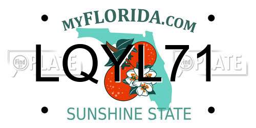 LQYL71 Florida License Plate