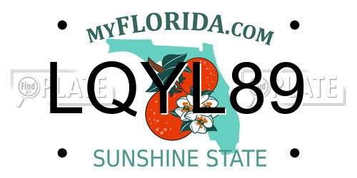 LQYL89 Florida License Plate