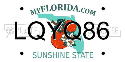LQYQ86 Florida License Plate