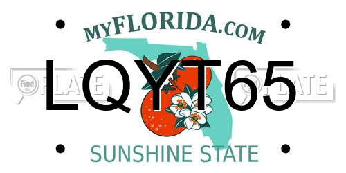 LQYT65 Florida License Plate