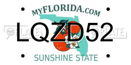 LQZD52 Florida License Plate