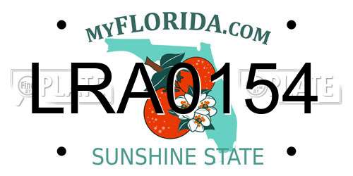 LRA0154 Florida License Plate