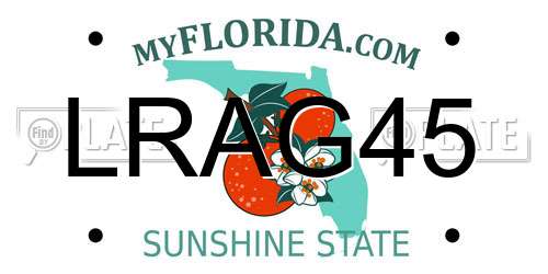 LRAG45 Florida License Plate