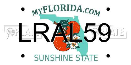 LRAL59 Florida License Plate
