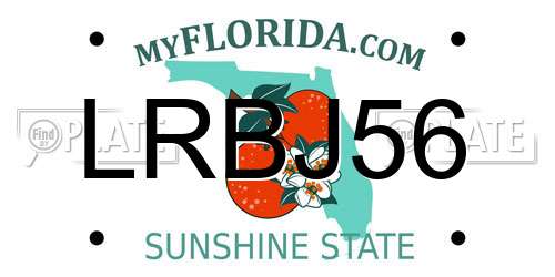LRBJ56 Florida License Plate