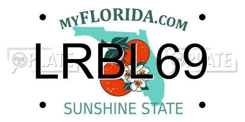 LRBL69 Florida License Plate