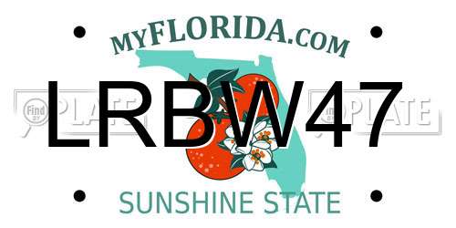 LRBW47 Florida License Plate