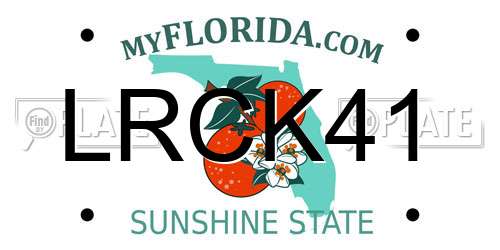 LRCK41 Florida License Plate