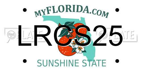 LRCS25 Florida License Plate