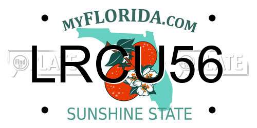 LRCU56 Florida License Plate