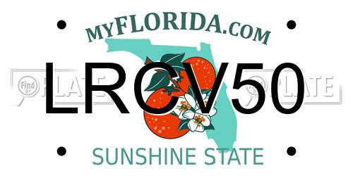 LRCV50 Florida License Plate