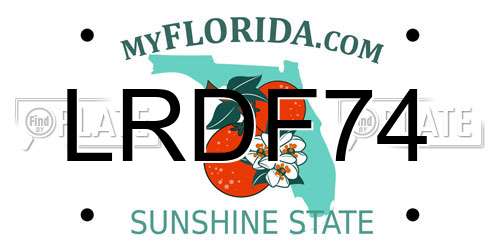 LRDF74 Florida License Plate
