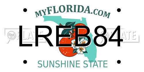 LREB84 Florida License Plate