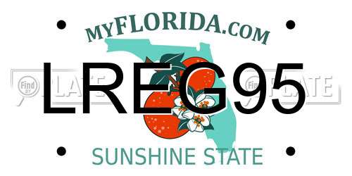 LREG95 Florida License Plate
