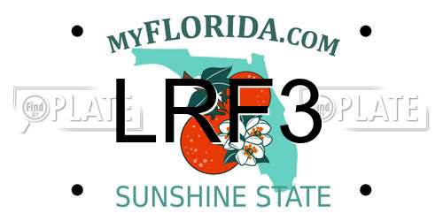 LRF3 Florida License Plate