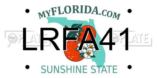 LRFA41 Florida License Plate