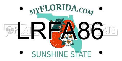 LRFA86 Florida License Plate