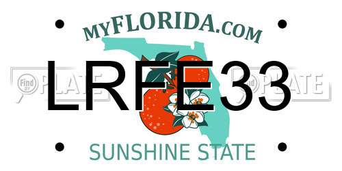 LRFE33 Florida License Plate