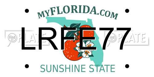 LRFE77 Florida License Plate
