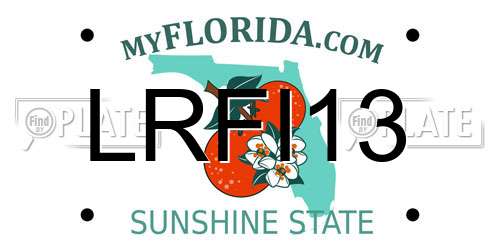 LRFI13 Florida License Plate