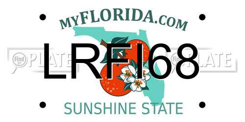 LRFI68 Florida License Plate
