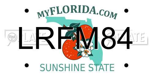LRFM84 Florida License Plate