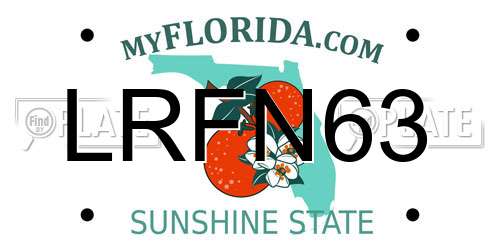 LRFN63 Florida License Plate