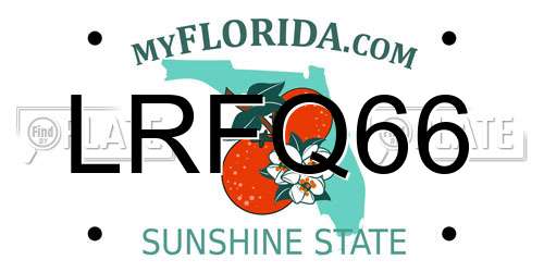LRFQ66 Florida License Plate