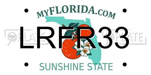 LRFR33 Florida License Plate