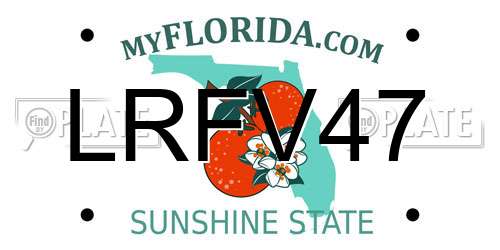LRFV47 Florida License Plate