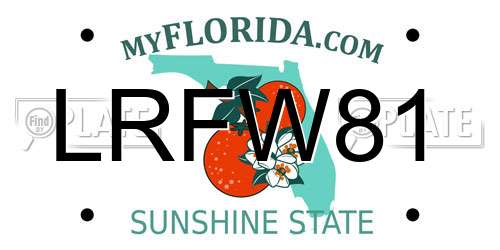 LRFW81 Florida License Plate