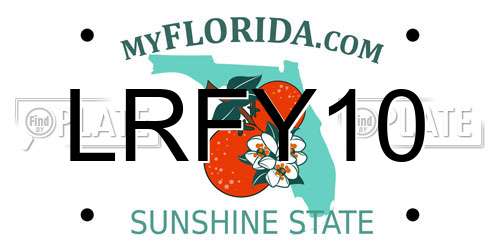 LRFY10 Florida License Plate