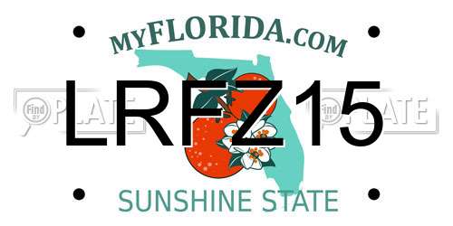 LRFZ15 Florida License Plate
