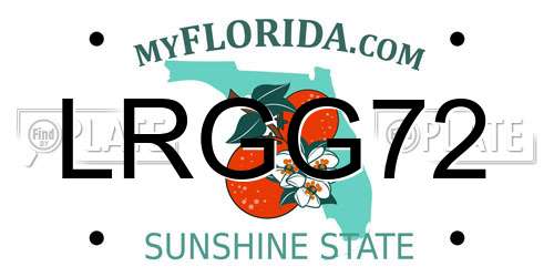 LRGG72 Florida License Plate