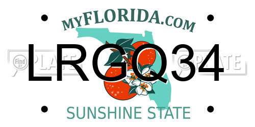 LRGQ34 Florida License Plate
