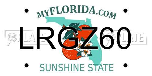 LRGZ60 Florida License Plate