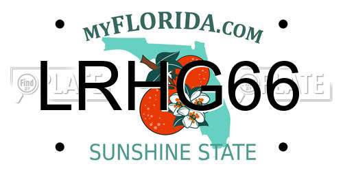 LRHG66 Florida License Plate