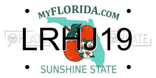 LRHJ19 Florida License Plate