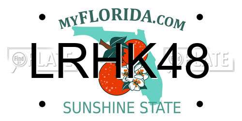 LRHK48 Florida License Plate