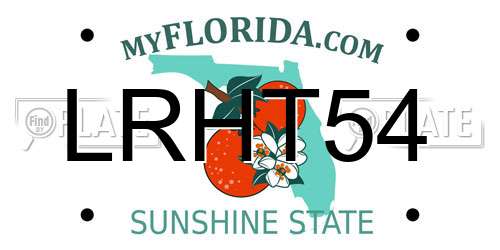 LRHT54 Florida License Plate