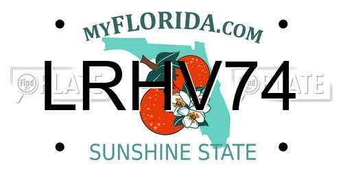 LRHV74 Florida License Plate