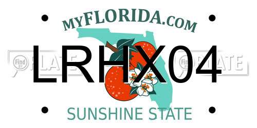 LRHX04 Florida License Plate