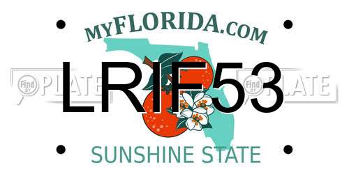 LRIF53 Florida License Plate