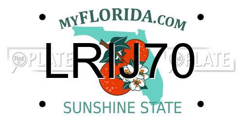 LRIJ70 Florida License Plate